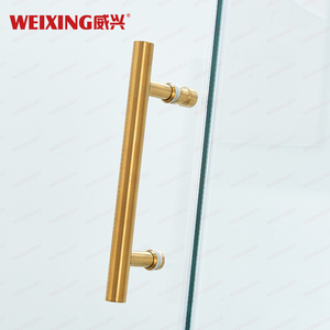 Chất Lượng Cao Phòng Tắm Duy Nhất Trượt Vòi Hoa Sen Cửa Không Khung Hình Chữ Nhật 304 Thép Không Gỉ Vàng Tempered Glass Phòng Tắm - Product Image 5