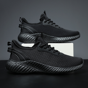 Chaussures de sport pour hommes grande taille, semelle MD, tige en maille respirante, design à lacets souple pour la course et la marche printemps-été - Product Image 3