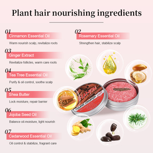 Shampooing <span class=keywords><strong>Solide</strong></span> Menthe Poivrée & Huile de Gingembre Réparateur Cheveux Abîmés Revitalisant Hydratant Bio Nourrissant Boîte en Aluminium - Product Image 3