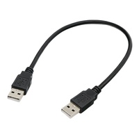 Câble de données USB 2.0 double tête A mâle vers A mâle en cuivre pur noir, prend en charge 2A