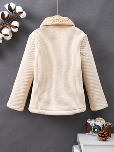 Haut à manches longues de couleur unie vêtements <span class=keywords><strong>d</strong></span>'extérieur chauds <span class=keywords><strong>d</strong></span>'<span class=keywords><strong>hiver</strong></span> <span class=keywords><strong>pour</strong></span> enfants col à revers bouton conception <span class=keywords><strong>manteau</strong></span> veste <span class=keywords><strong>pour</strong></span> garçon - Product Image 2
