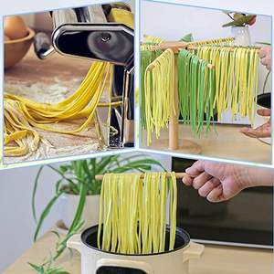 Séchoir à pâtes, outils de fabrication de pâtes pliables en bois, cintre pour pâtes fraîches avec 10 bras - Product Image 3