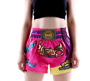 Celana <span class=keywords><strong>Kick</strong></span> <span class=keywords><strong>Boxing</strong></span> Muay Thai Custom Logo Kompetisi Grosir Celana MMA Celana Muay Thai - Product Image 3