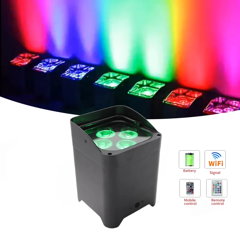 Led Battery Wireless Uplight Dj Up Lights Party Par Light For Weddings With Remote Control