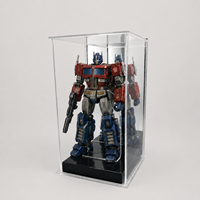 Vitrine en acrylique transparente sur mesure avec fond et base miroir, boîte de rangement, boîte de présentation en cube, vitrine pour figurines d'action, jouets