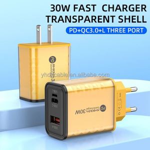 หัวชาร์จเร็ว PD 30W ปลั๊ก EU US UK อะแดปเตอร์โทรศัพท์มือถือแบบติดผนัง Pd Type-c สาย USB Type C สำหรับโทรศัพท์ Android - Product Image 5