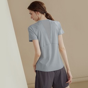 Wholesale Women Mesh Panel Back Vent Yoga Shirts Quick Dry <b>Raglan</b> Short Sleeve Breathable Athletic Workout <b>Tops</b> Activewear - Product Image 6