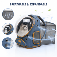 Sac à dos de transport extensible pour animaux de compagnie avec fenêtre transparente, respirant, pour chat, vente en gros, OEM ODM