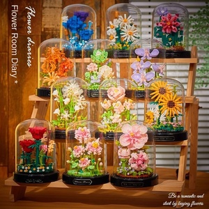 Jouets de construction de fleurs <span class=keywords><strong>en</strong></span> plastique, décorations de pots de fleurs élégantes, adaptés aux filles, entièrement assemblés. - Product Image 3