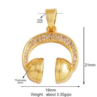 Bottes de cow-boy sport Baseball haltère Yoga hommes zircone pavé tissu pendentif à breloque, collier en or 18 carats artisanat bijoux approvisionnement L99