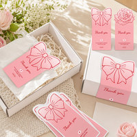 Rouleaux d'autocollants de remerciement à nœud papillon et motif rose, adhésifs décoratifs pour emballage cadeau, motif floral rose mignon, vente en gros
