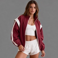 Veste coupe-vent en polyester et nylon léger de haute qualité, sur mesure, avec fermeture éclair, pour femmes