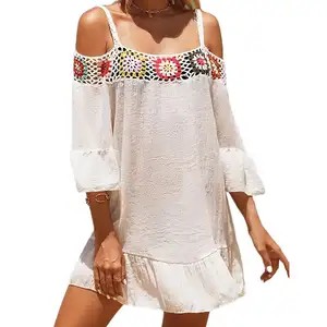 Cold Shoulder Cover Up Size Fits All Women Casual One Piece Beach Dress Al Por Mayor