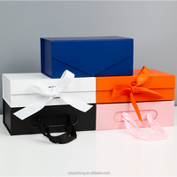 Boîte-cadeau pliable en carton avec logo personnalisé et épingle à revers magnétique avec boîtes d'emballage en mousse