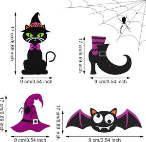 12 piezas de adornos colgantes de fieltro de Halloween, decoración colgante de puerta de fieltro de Feliz Halloween para decoración de fiesta de Halloween - Product Image 2