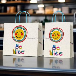 Sacs de courses en kraft écologiques haut de gamme, impression offset, épaisseur personnalisée, logo pour le transport de fleurs, sushis, lait, emballage cadeau - Product Image 1