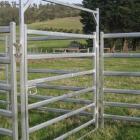 Panneau de clôture portable pour enclos à bétail, galvanisé à chaud, robuste, avec portillon verrouillable pour ferme d'élevage de bovins, chevaux et moutons