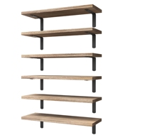 Étagère murale flottante en bois robuste 6 pièces, multifonctionnelle et écologique, pour cuisine – Meilleure vente