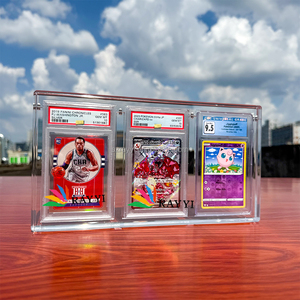 RAY YI Épais personnalisé transparent triple Psaed classé étui pour cartes magnétique acrylique étui pour PSAed - Product Image 1