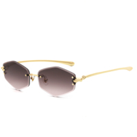 Nouvelles Lunettes de Soleil Luxe Sans Monture 2027, Verres Taillés Diamant, Protection UV400, pour Homme et Femme, Marque Designer, Lunettes Sans Cadre