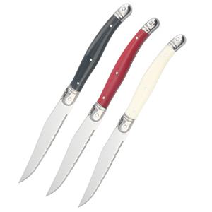 Couteau à Steak à viande en acier inoxydable, vente en gros, en plastique ABS, manche noir - Product Image 6