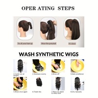 Extension de queue de cheval synthétique ondulée en forme de griffe, nouée à la main, pour cheveux longs, modèle HA, pour usage quotidien féminin