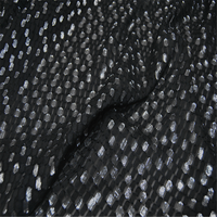 Tissu en Soie Métallique Noir Brillant Unique avec Motifs Floraux, Confortable et Luxueux, Idéal pour Robes Personnalisées Printanières pour Femmes