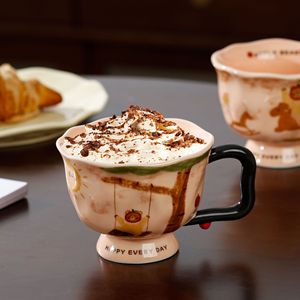 Cute Ceramic Coffee Mug for Women Stylish Home Office Drinking Cup Oatmeal Breakfast Cup Ideal Gift - Product Image 4