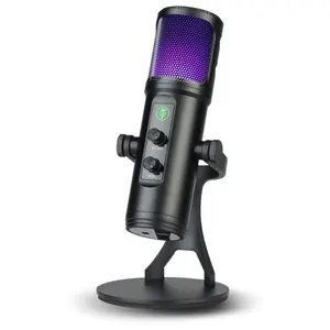 גבוהה באיכות Cardioid מיקרופון ציוד RGB USB הקבל מיקרופון עבור Podcasting הקלטת הזרמה משחקים