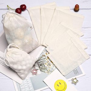 Sacs en coton, sachets en mousseline, 3x4 pouces, paquet de 10, biodégradables, pour les fournitures ménagères - Product Image 5
