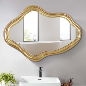Specchio da Bagno a Parete in Stile Barocco Francese, Forma Irregolare, Cornice in PU per Soggiorno, <span class=keywords><strong>Sala</strong></span> da <span class=keywords><strong>Pranzo</strong></span>, Trucco e <span class=keywords><strong>Arredamento</strong></span> Casa - Product Image 3