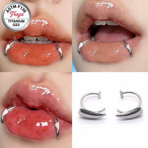 Anneaux Labret Freya en Acier Inoxydable, Forme de Crocs, Argenté, pour Filles, Bijoux de Corps Non Perçants, Style Punk, Bijoux de Créateur Tendance - Product Image 5