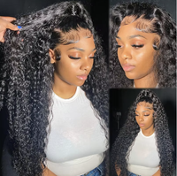 Peluca de Cabello Humano Rizado Birmano Sin Procesar, 13x4 HD, Encaje Frontal Transparente, Pre-Desplumada, con Cabello de Bebé, 180 de Densidad, para Mujeres Negras