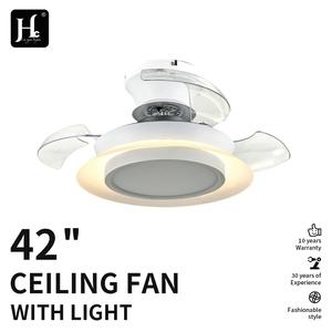 Ventilateur de plafond rétractable avec lumière LED 42 pouces Ventilateurs de plafond invisibles à faible consommation d'énergie avec lumières et télécommande - Product Image 3