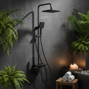 Robinet thermostatique à quatre sorties d'eau, design touches de piano, grande étagère, corps en laiton poli, jet doux pour appartement - Product Image 1