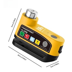 Cerradura de <span class=keywords><strong>disco</strong></span> para motocicleta, antirrobo, desbloqueo por huella dactilar, resistente al agua, alarma de 120dB, <span class=keywords><strong>candado</strong></span> de protección de seguridad de 7mm para motocicleta - Product Image 2