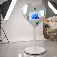 Photomaton en forme de cœur de 21,5 pouces avec flight case, mini PC Core i5 6ème génération, 8 Go, SSD 256 Go, Windows pour location événementielle