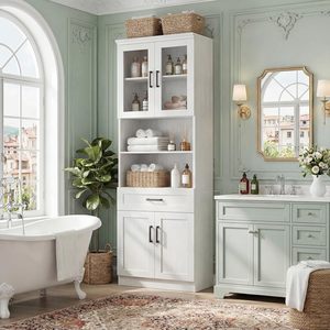 Buffet <span class=keywords><strong>de</strong></span> <span class=keywords><strong>cuisine</strong></span> moderne en MDF, armoire <span class=keywords><strong>de</strong></span> <span class=keywords><strong>rangement</strong></span> haute avec casier à vin et tiroirs pour salle à manger - Product Image 3