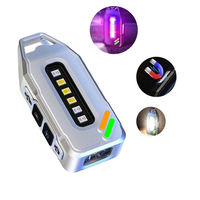 Mini lampe torche LED COB magnétique super lumineuse rechargeable Type-C avec clip pour chapeau, lumière UV rouge pour camping et réparation automobile