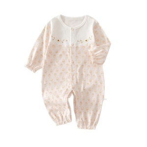 Tutina Elegante in Puro Cotone a Maniche Lunghe per Bambine di Anyang, Sottile e Senza Cuciture, con Motivi Floreali per Casa - Product Image 1