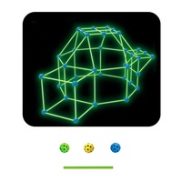 Samtoy 100 pièces Blocs de construction lumineux STEM DIY pour tente, jouets de construction de modèles, kit de construction de fort magique pour enfants