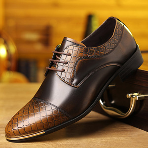 Chaussures habillées Oxford pour hommes, bout pointu, dessus en cuir, semelle extérieure en caoutchouc antidérapante, mariage, formelles, toutes saisons - Product Image 3