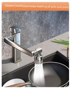 <span class=keywords><strong>Robinet</strong></span> de cuisine moderne à levier unique en acier inoxydable et or brossé, mitigeur chaud/froid avec douchette extractible pour évier domestique - Product Image 3