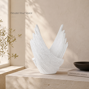 Bol en céramique blanc sculpté à la main, ornement en céramique abstrait moderne, décoration de table pour la maison et l'hôtel, vente en gros, OEM, ODM, usine - Product Image 4