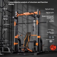 PINJIAN Smith Machine : Appareil d'entraînement complet multifonctionnel pour la maison, cadre de musculation, rack de squat, station de musculation commerciale
