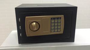 Hộp Đựng Heo Đất Kim Loại Hộp An Toàn Thông Minh Chống Cháy Màu Vàng Đen Két An Toàn <span class=keywords><strong>Mini</strong></span> Tiền Mặt Gia Đình Khách Sạn - Product Image 6