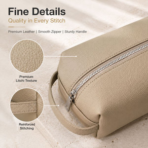 Bolsa Organizadora de <span class=keywords><strong>Maquillaje</strong></span> de Cuero PU con Logotipo Personalizado, Acolchada, Impermeable, Duradera, Portátil, para Viajes - Product Image 2