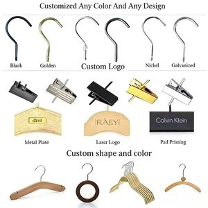 Cintres en bois personnalisés en gros avec pinces antidérapantes de haute qualité pour hôtels et magasins de vêtements - Product Image 6