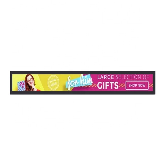 Ultra Wide 36.2" 700 Nits High Brightness Stretched Bar LCD Digital Signage Supermarket Shelf Edge Advertising Display Screen