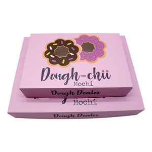 Wholesale Custom Printed Cheap Bakery Cookie Pink Black Donut Packaging Takeaway Paper Luxury Donut Packaging Box With Window